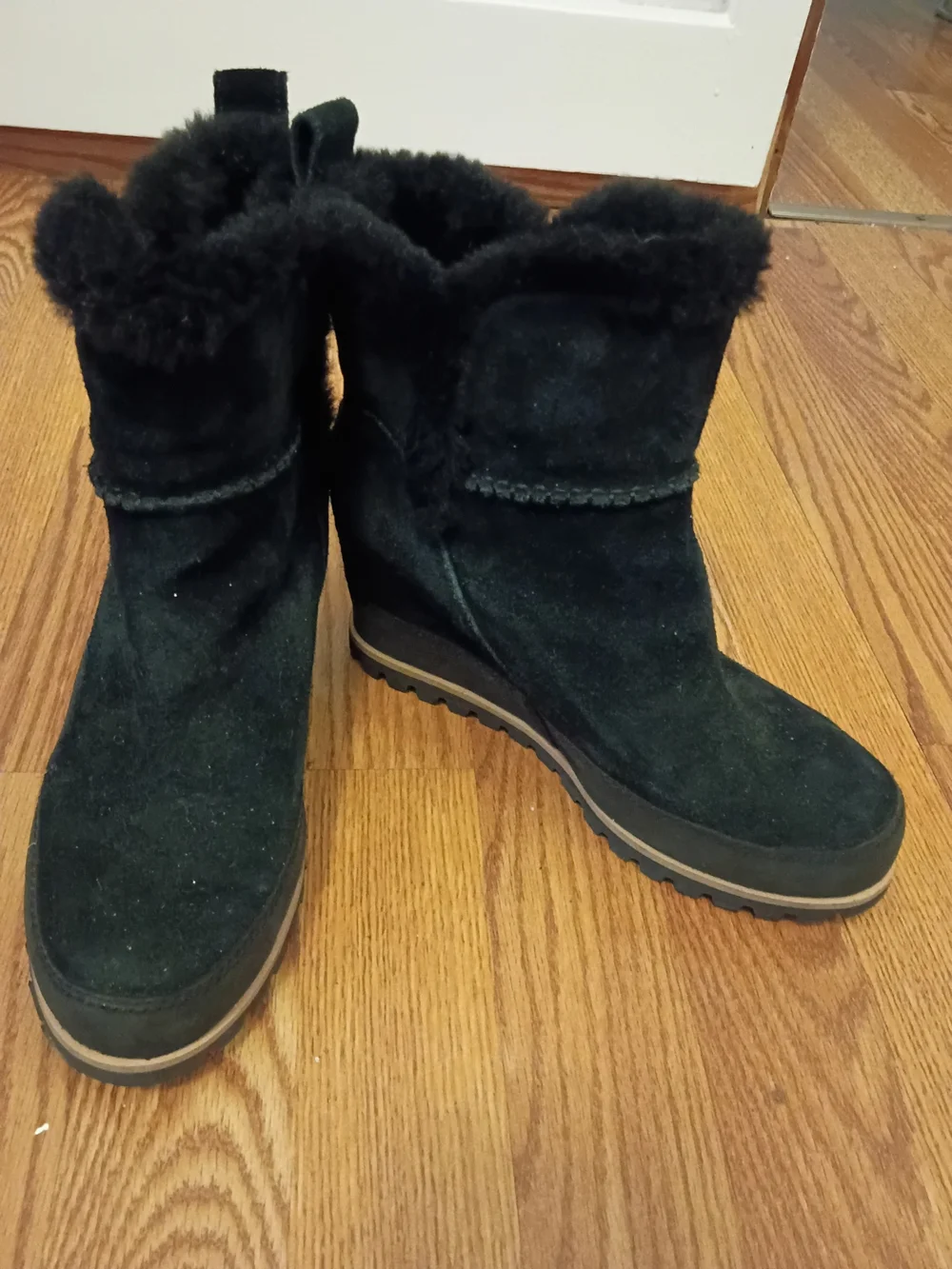 UGG Black Suede Faux-Fur Winter Boot